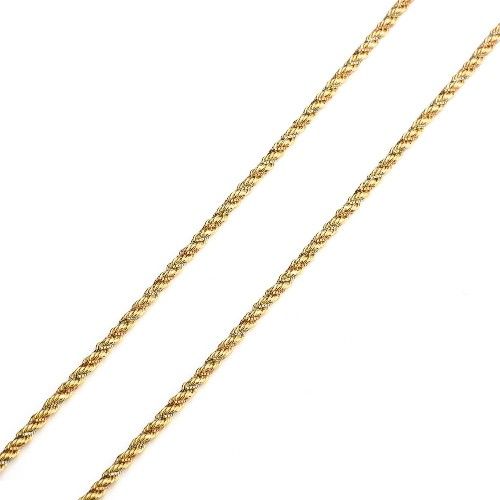 Corrente em Ouro 18k Cordão Tricolor 2,2mm com 50cm