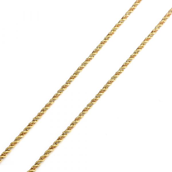 Corrente em Ouro 18k Cordão Tricolor 2,6mm com 40cm